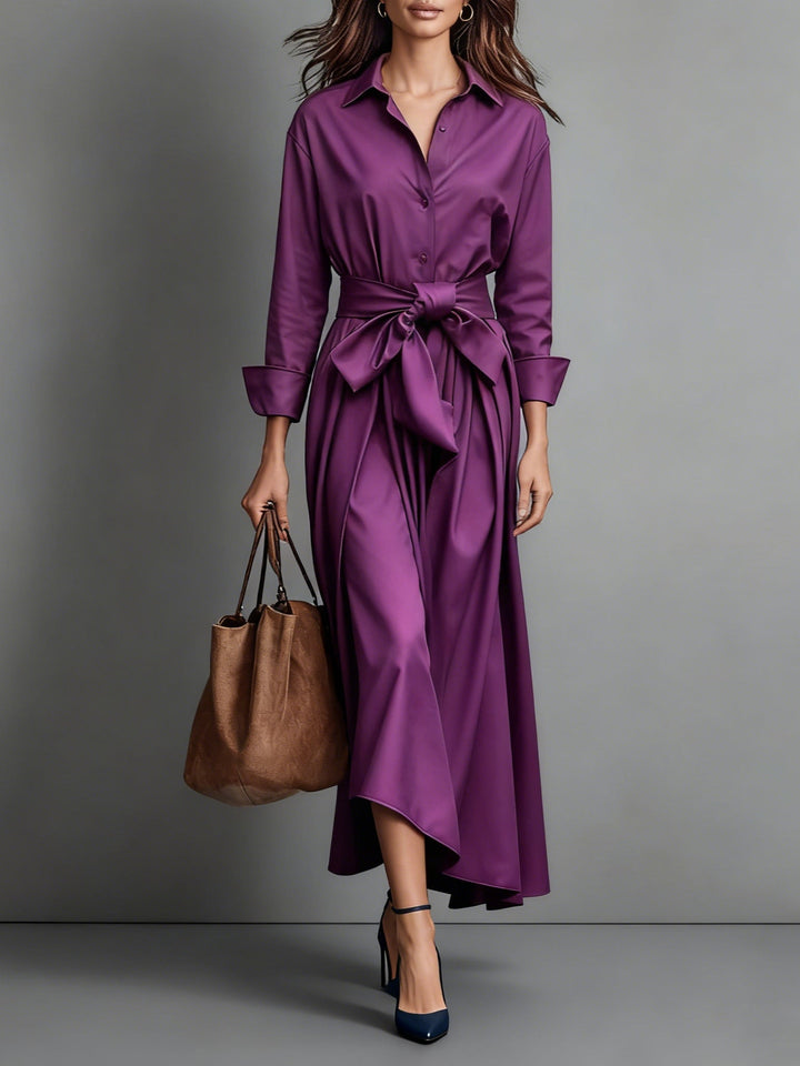 Abito Maxi Camicia Minimalista Classica