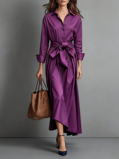 Abito Maxi Camicia Minimalista Classico