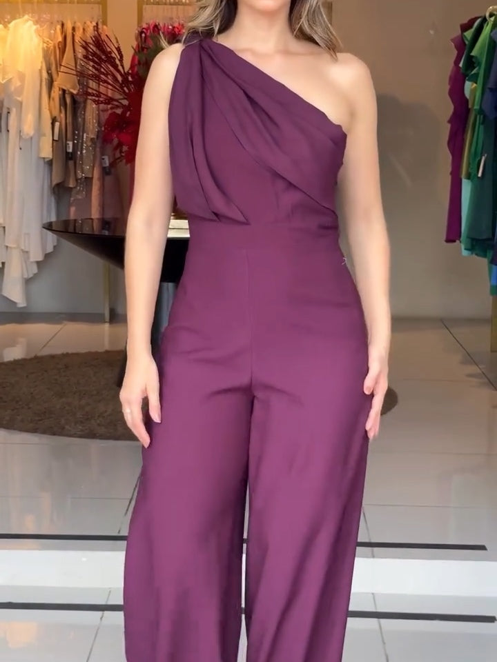Jumpsuit Viola a Spalla Unica