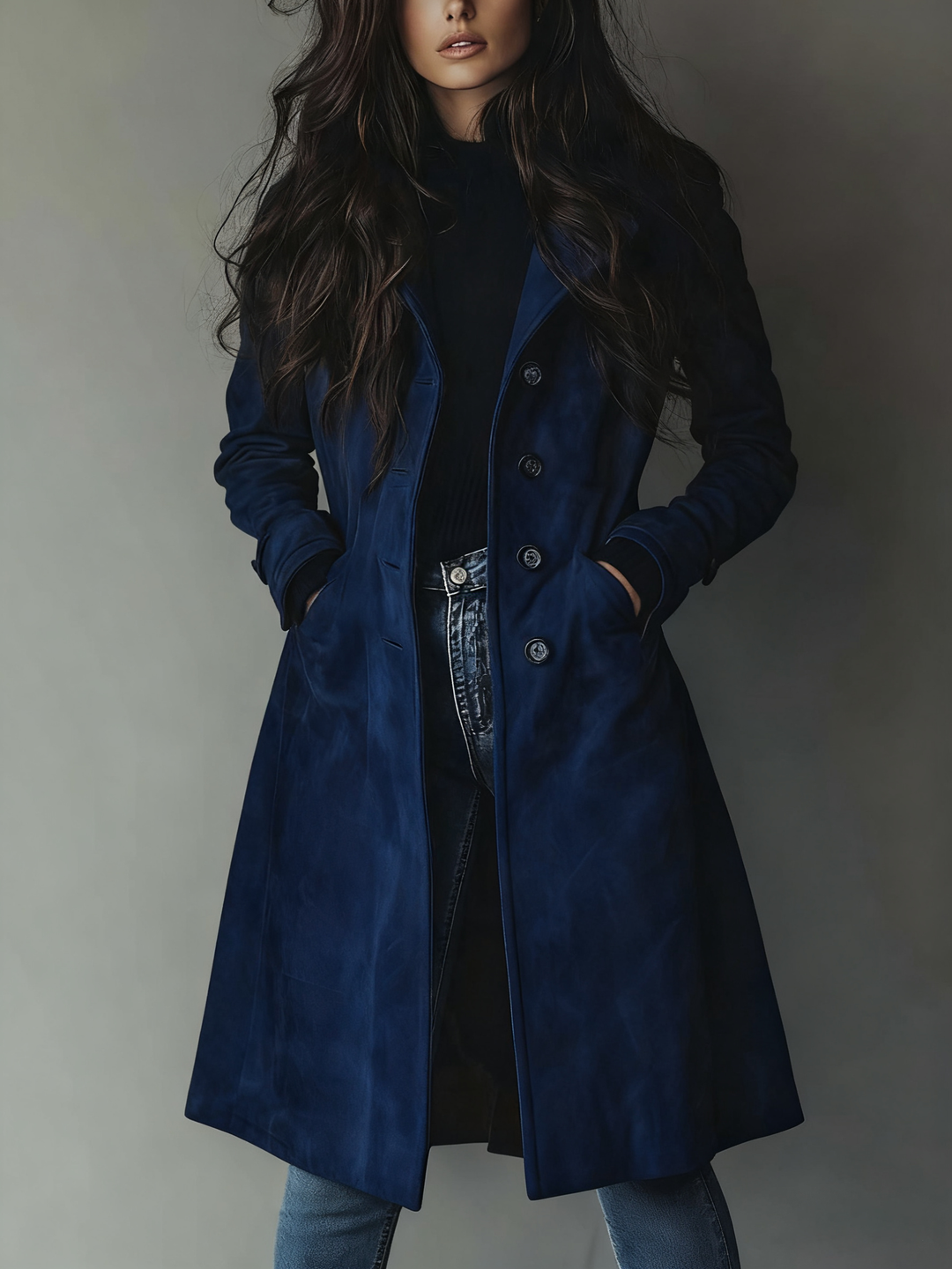 Cappotto Trench in Suede Vintage