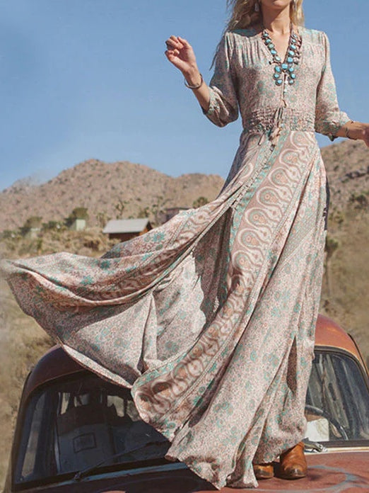 Abito Maxi Slit Stile Boho