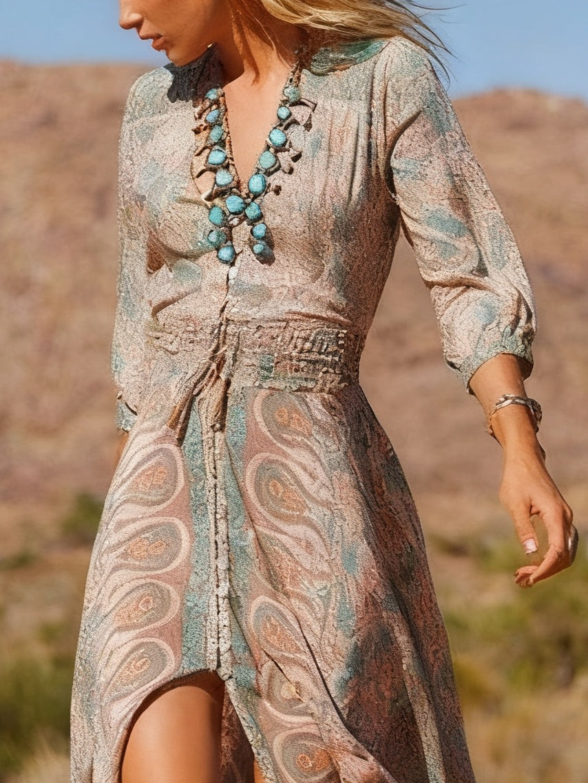 Abito Maxi Slit Stile Boho