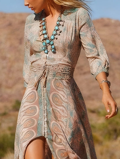 Abito Maxi Slit Stile Boho