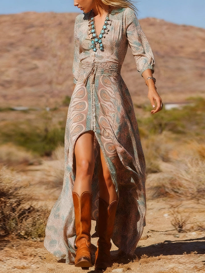 Abito Maxi Slit Stile Boho