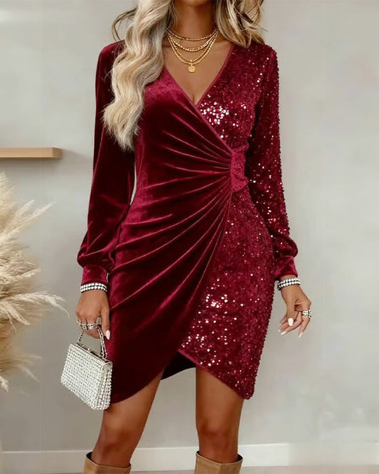 BRIAR | ABITO MIDI V-NECK LUCIDO