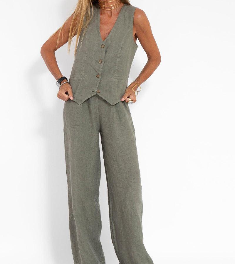 Completo Leisure in Cotone con Gilet e Pantaloni