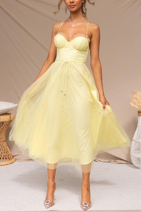 Abito Maxi da Festa con Bretelle in Chiffon per Principessa Moderna