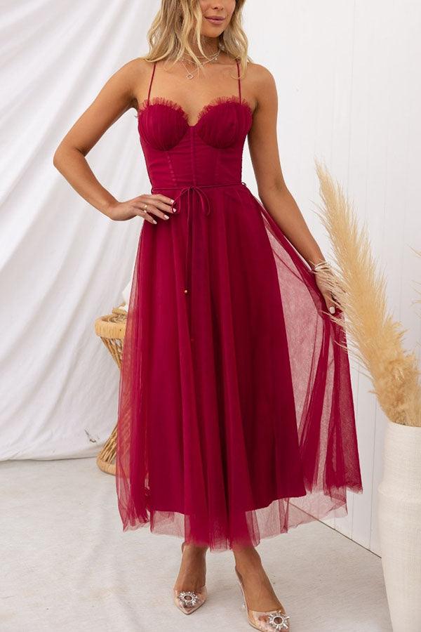 Abito Maxi da Festa con Bretelle in Chiffon per Principessa Moderna
