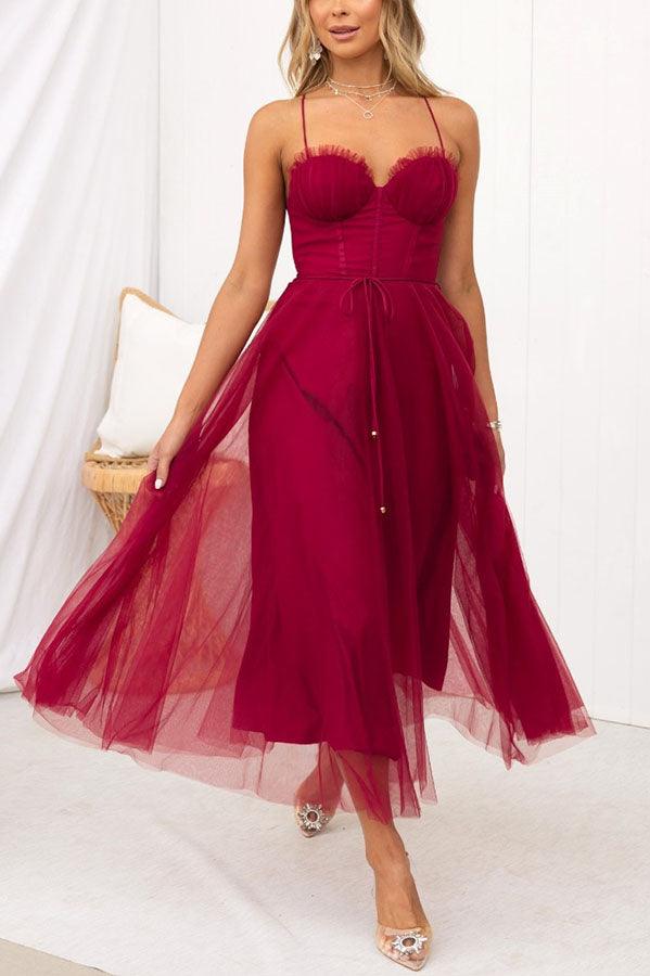 Abito Maxi da Festa con Bretelle in Chiffon per Principessa Moderna