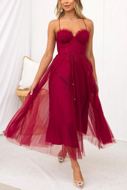 Abito Maxi da Festa con Bretelle in Chiffon per Principessa Moderna