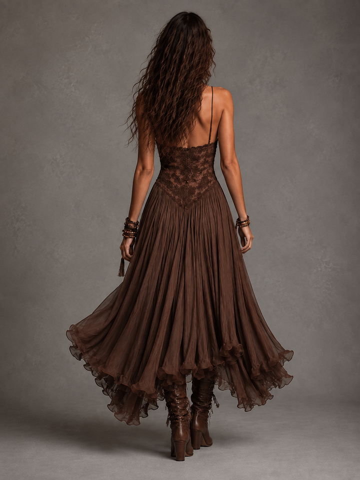 Olivia | Abito Maxi in Pizzo con Corsetto per Donne