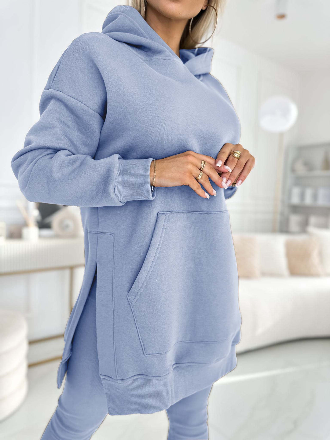 Set di Felpa a Collo Alto e Leggings Foderati
