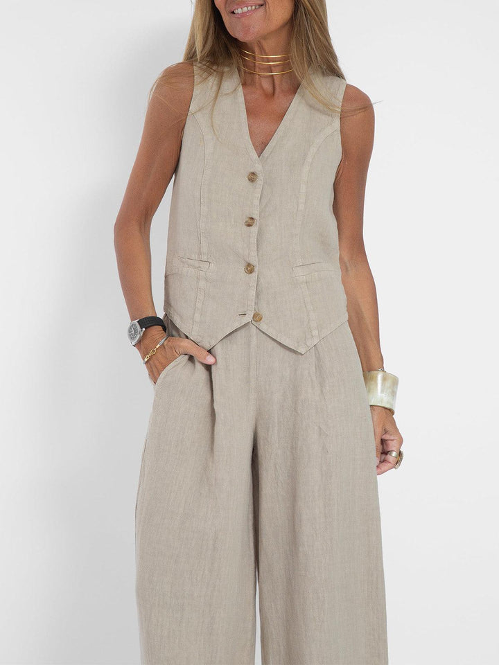 Completo in Cotone con Gilet e Pantaloni
