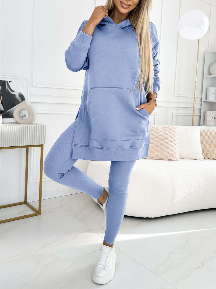 Set di Felpa a Collo Alto e Leggings Foderati