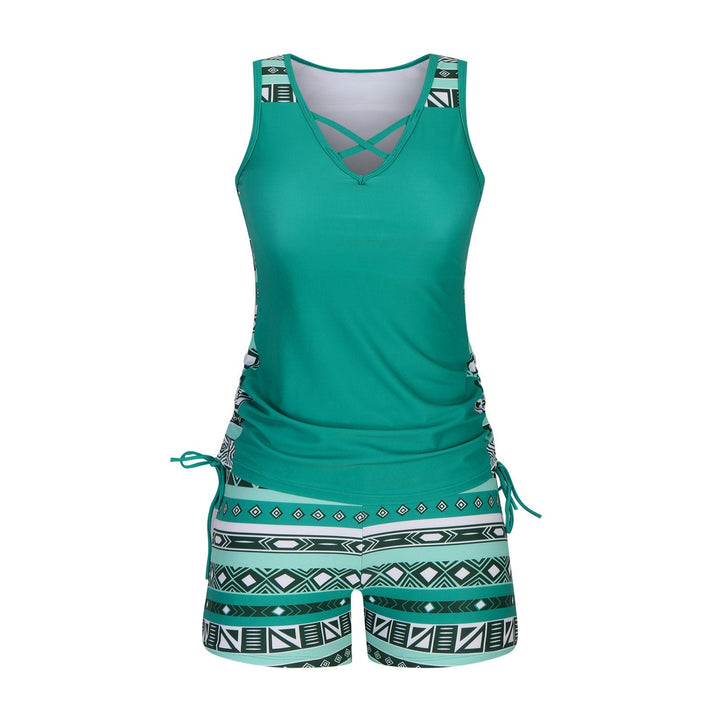 Costume da bagno a due pezzi con stampa bohemien azteca