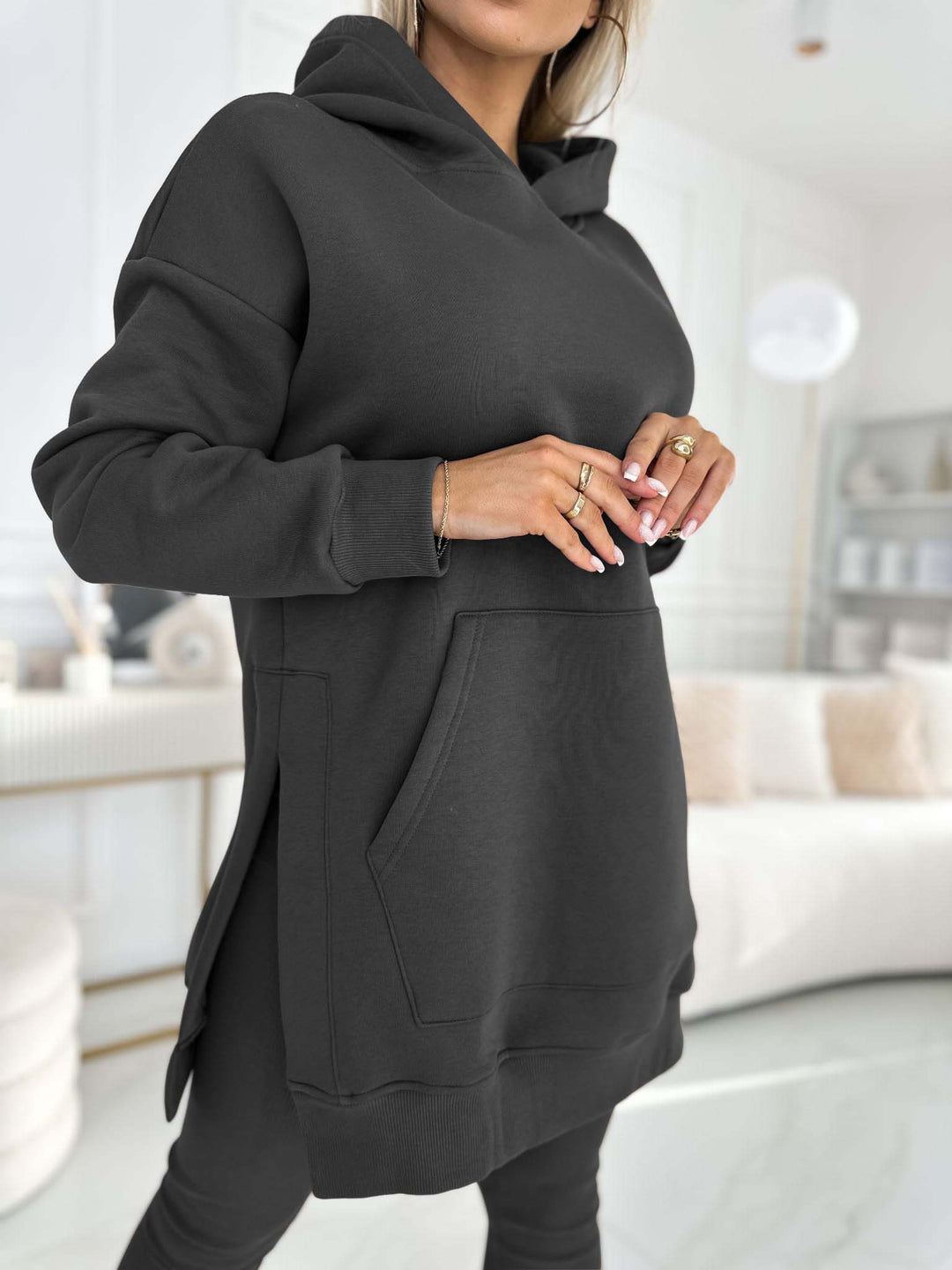 Set di Felpa a Collo Alto e Leggings Foderati