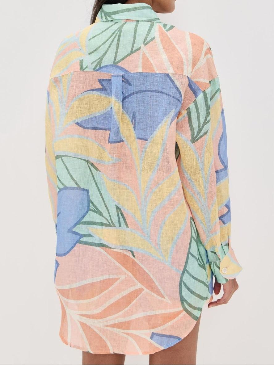 Completo Corto Stampato con Foglie Tropicali Playa Boyfriend
