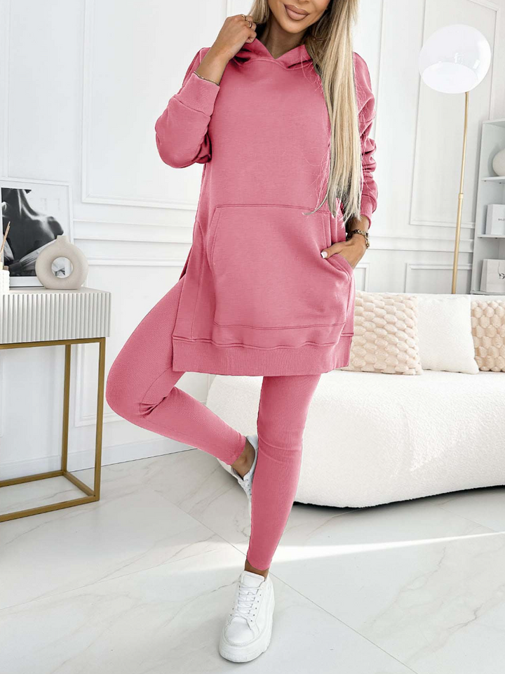 Set di Felpa a Collo Alto e Leggings Foderati
