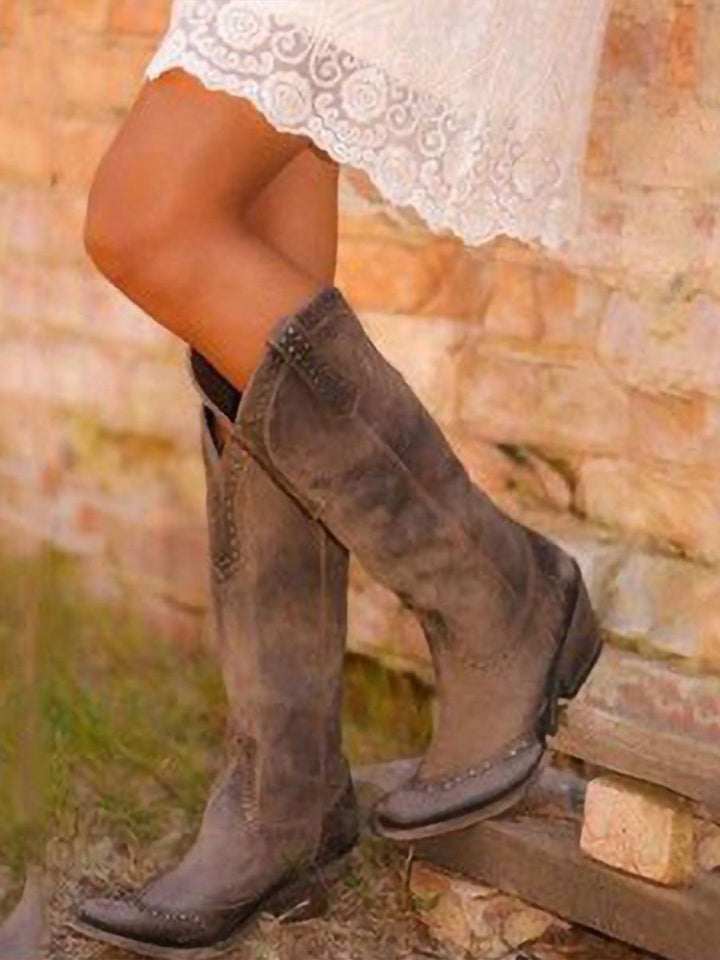 Stivali da Cowgirl Vintage con Borchie