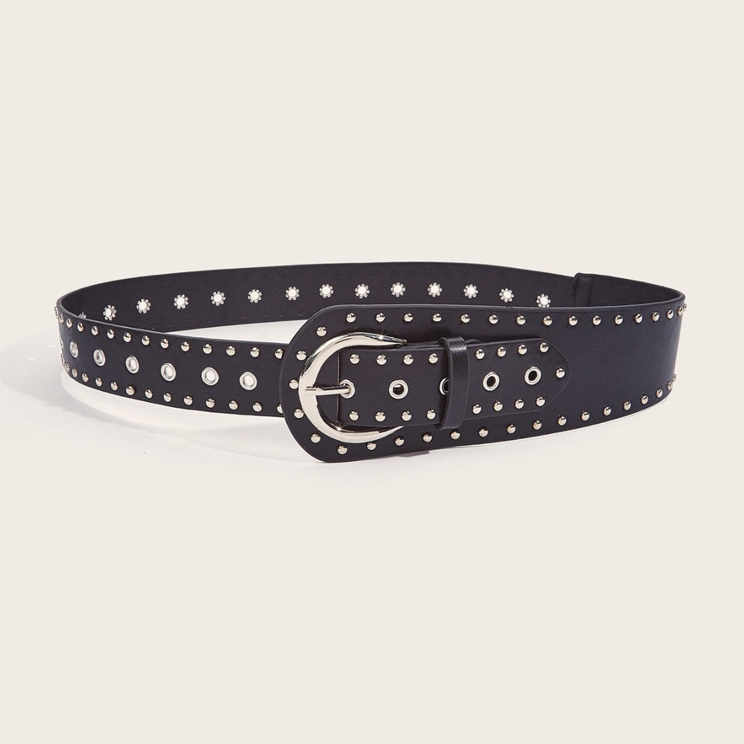 Cintura in stile punk con borchie e fibbia a scatto