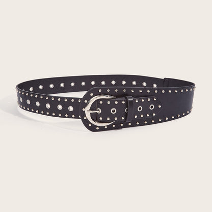 Cintura in stile punk con borchie e fibbia a scatto
