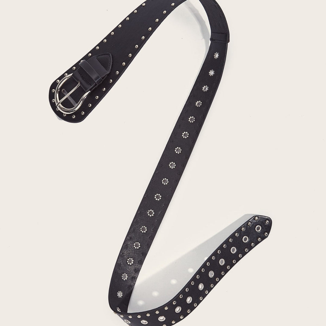 Cintura in stile punk con borchie e fibbia a scatto