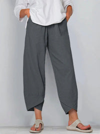 Pantaloni alla Caviglia Casual a Colore Solido