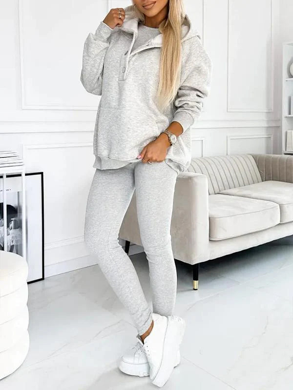Set di felpa a tre pezzi casual e comodo