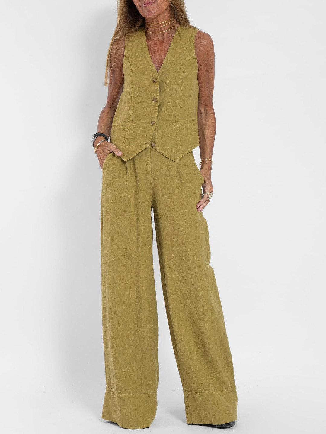 Completo Leisure in Cotone con Gilet e Pantaloni