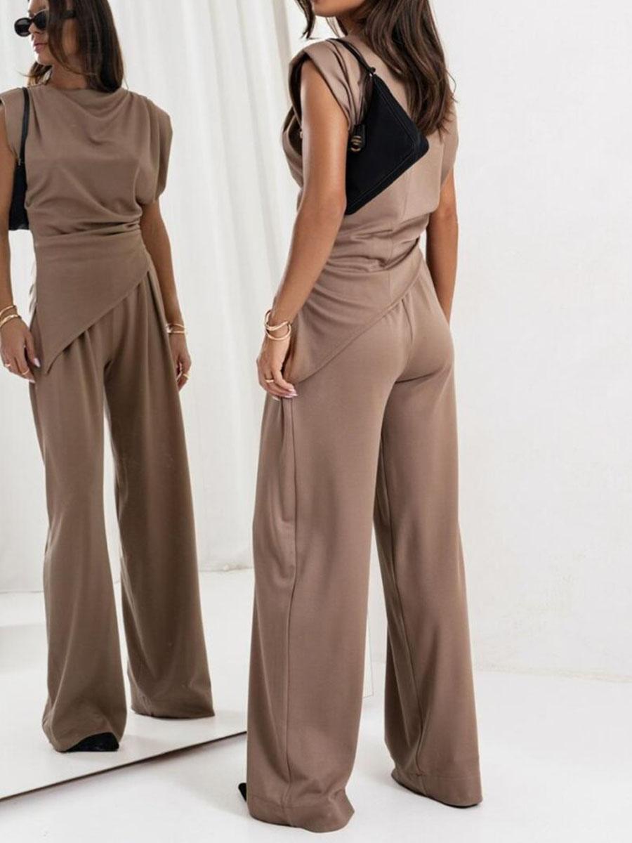 Set casual a due pezzi senza maniche irregolare
