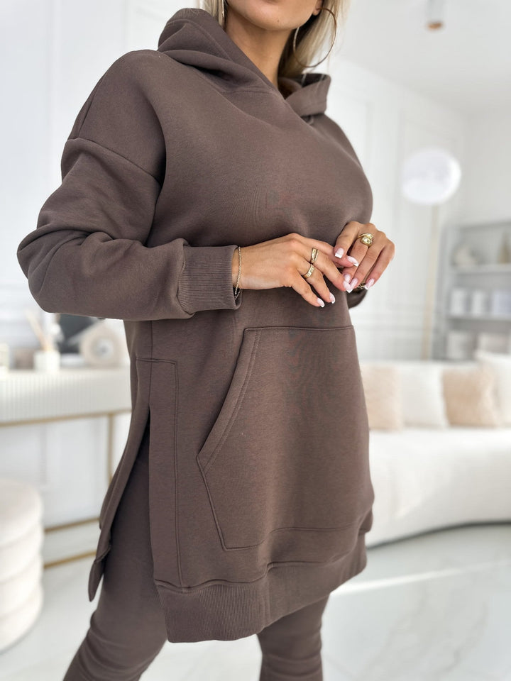 Set di Felpa a Collo Alto e Leggings Foderati