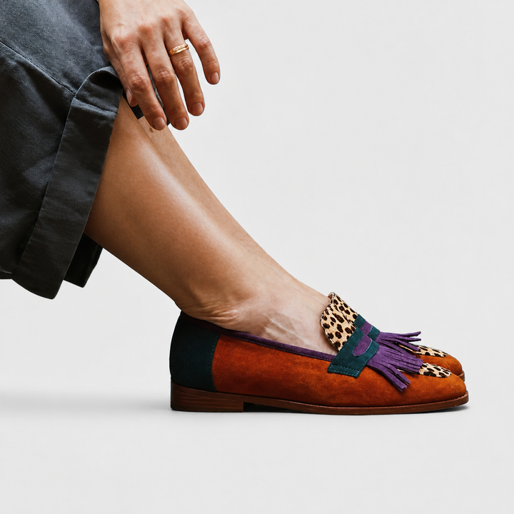 Fallon | Mocassino marrone con stampa leopardata