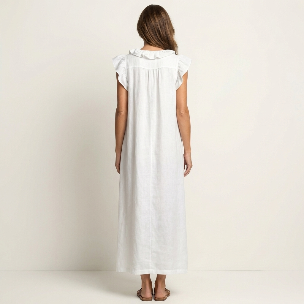 Josette | Abito Maxi con Rouches e Scollo a V