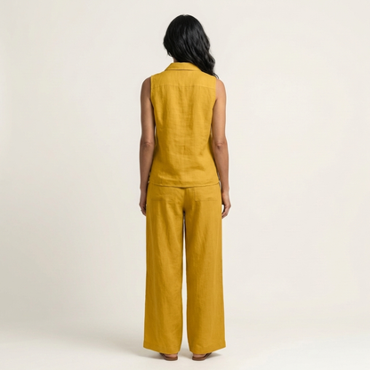 Twiila | Set Top a Incrocio e Pantaloni a Gamba Larga