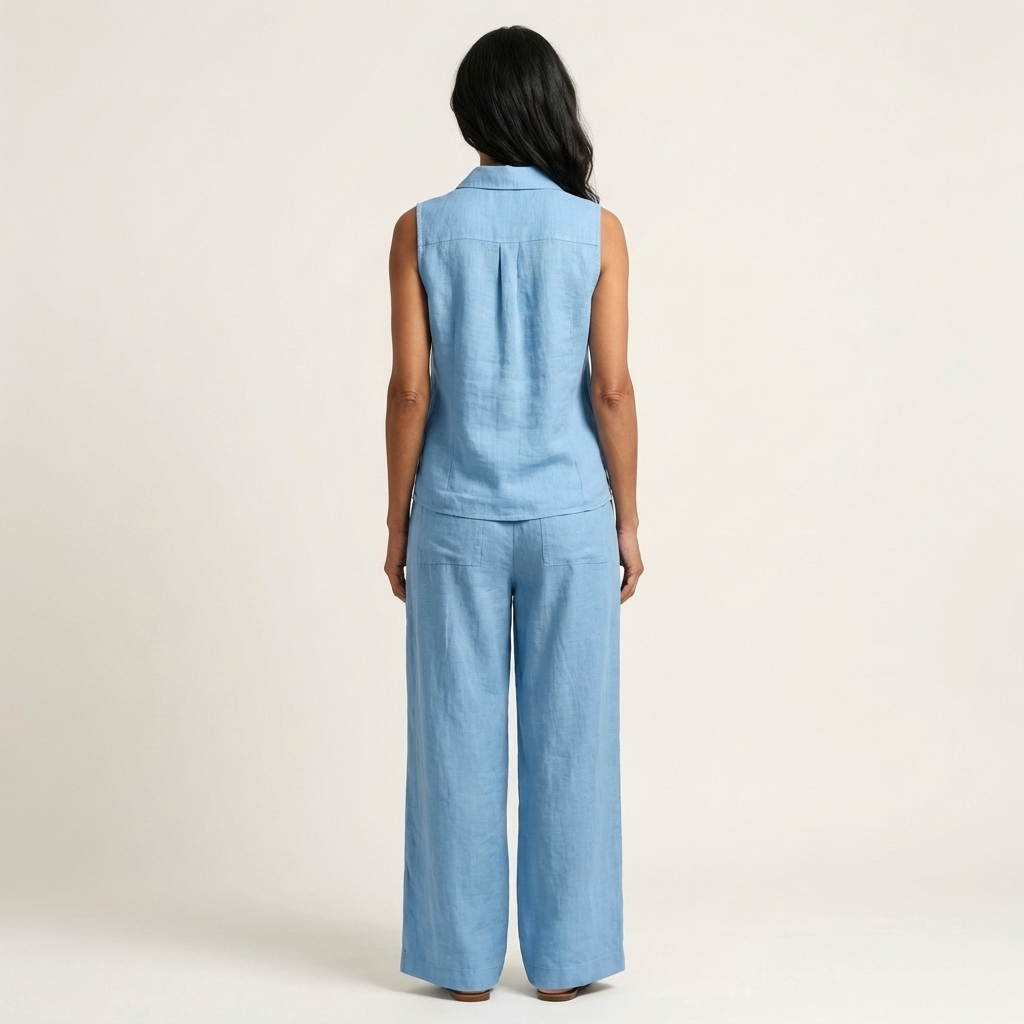 Twiila | Set Top a Incrocio e Pantaloni a Gamba Larga