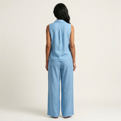 Twiila | Set Top a Incrocio e Pantaloni a Gamba Larga