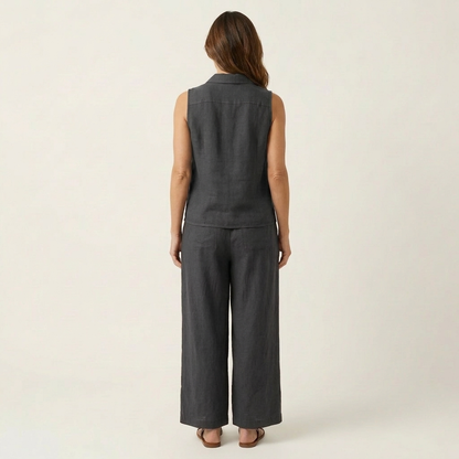 Twiila | Set Top a Incrocio e Pantaloni a Gamba Larga