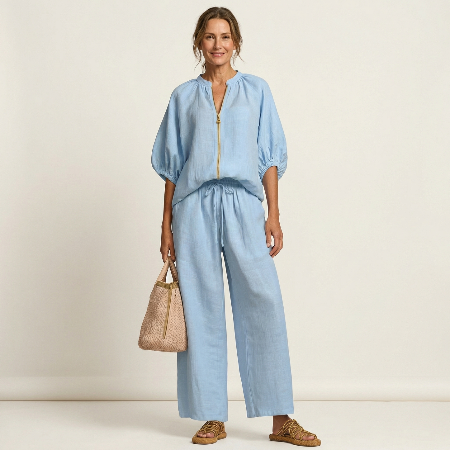 Marlowe | Set con Maniche a Puff e Zip Frontale