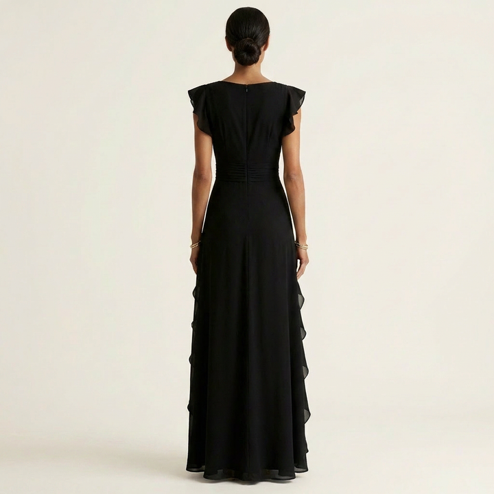 Nellyana | Abito Maxi con Scollo a V e Maniche Fluttuanti