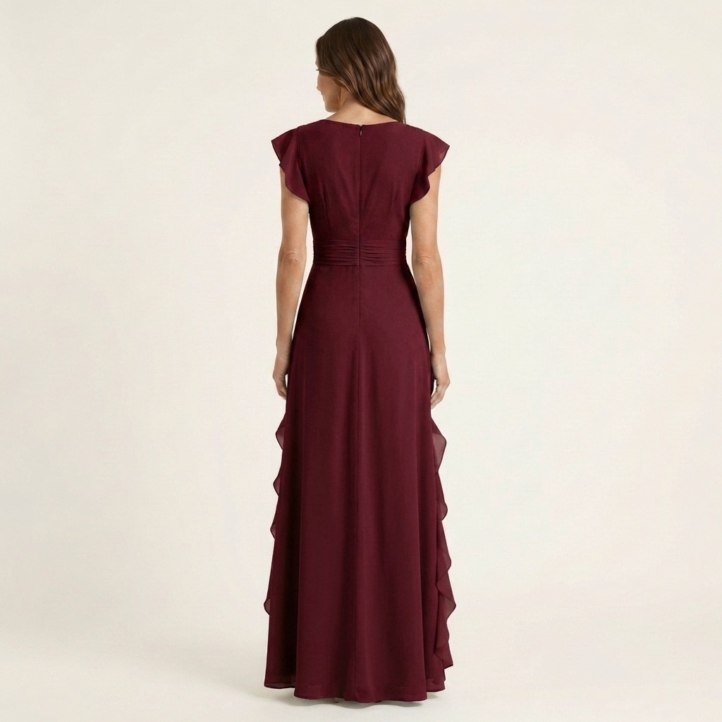 Nellyana | Abito Maxi con Scollo a V e Maniche Fluttuanti