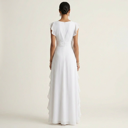 Nellyana | Abito Maxi con Scollo a V e Maniche Fluttuanti