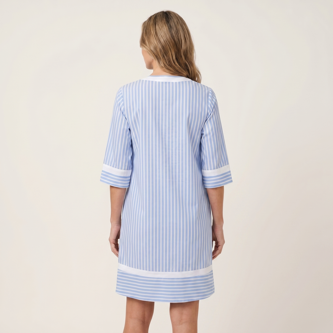 Sanina | Abito a righe con bordi a contrasto e scollo a V