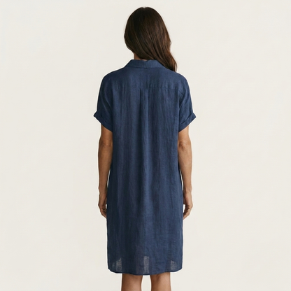 Nidalie | Abito Camicia Midi con Maniche Arrotolate