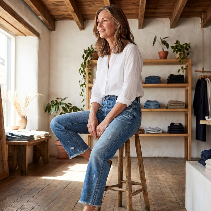 Aberjean | Jeans dritti cropped retro