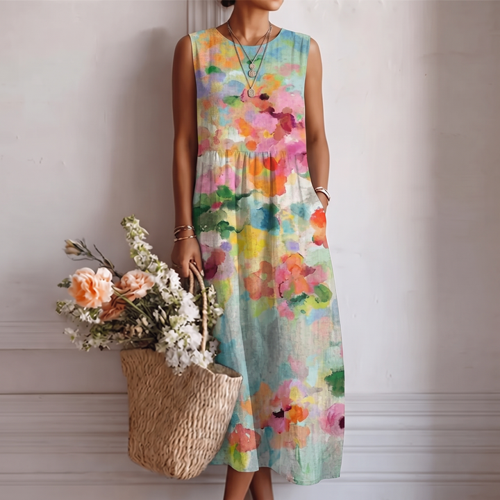 Carla™ | Vestito Midi Multicolore Elegante