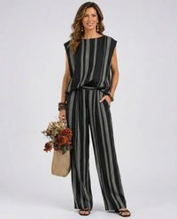 Alessia - Set elegante a due pezzi a righe