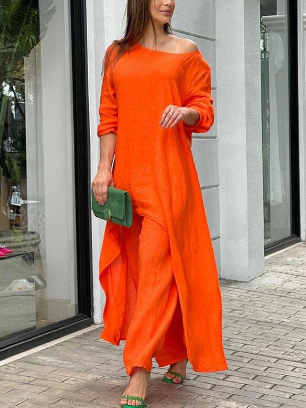 Set due pezzi di colore solido alla moda