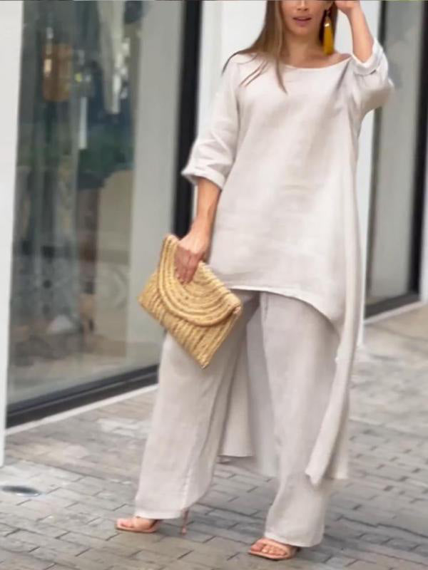 Set due pezzi di colore solido alla moda