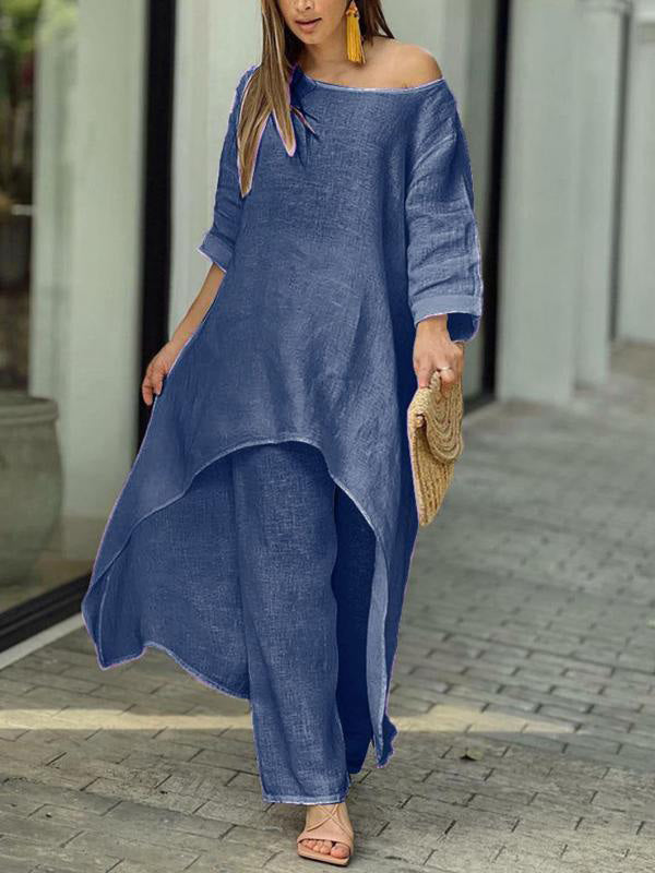 Set due pezzi di colore solido alla moda
