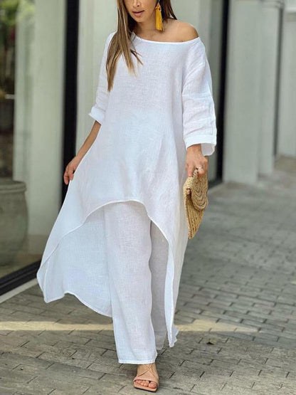 Set due pezzi di colore solido alla moda